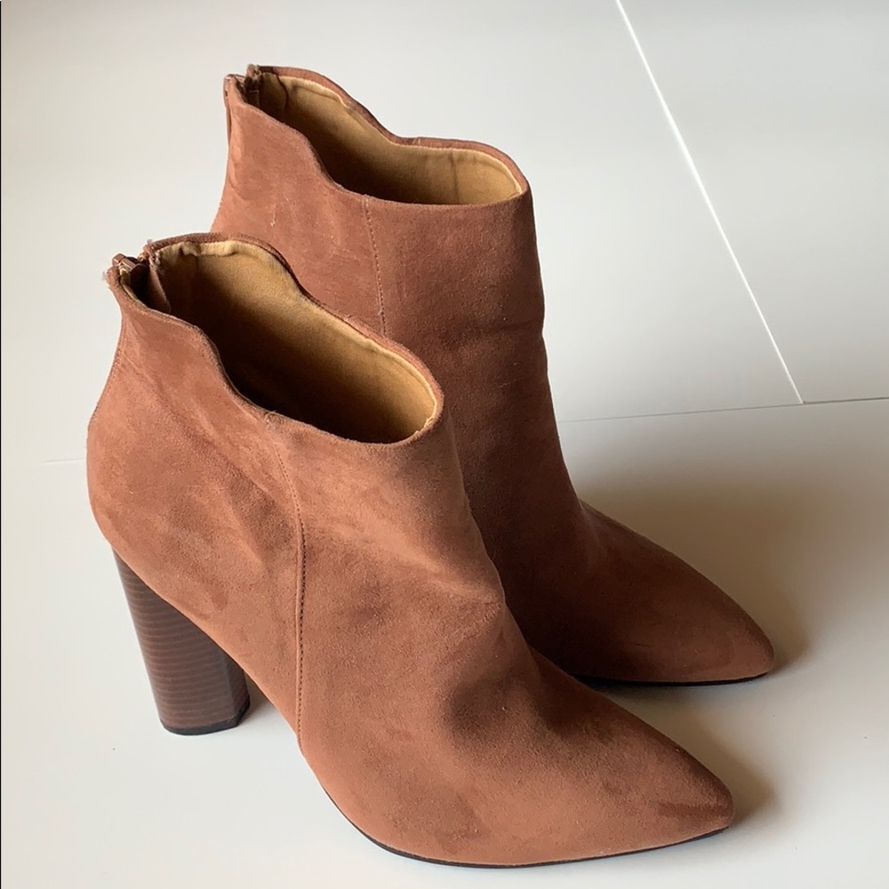 Faux suede ankle boots